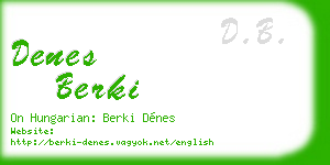 denes berki business card